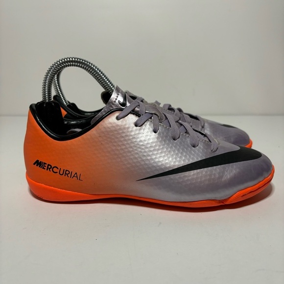 Nike Mercurial Vapor IX FG ACC Carbon Futbol Soccer Cleats PurpleOrange Youth 2Y - Picture 1 of 9